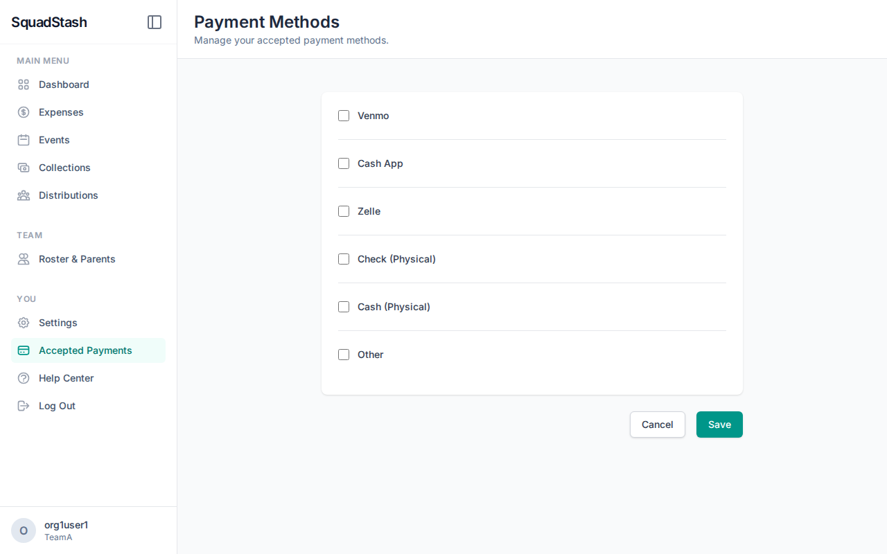 Payment Settings